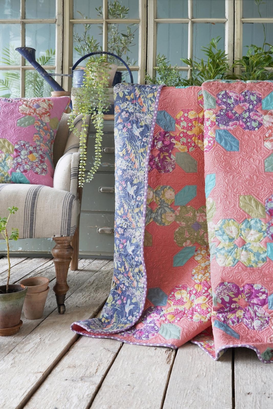 Tilda Patchwork Stoff Baumwolle - Gardenlife - Bowl Peony Pink